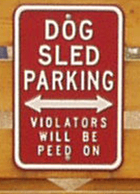 Dog sled parking only.